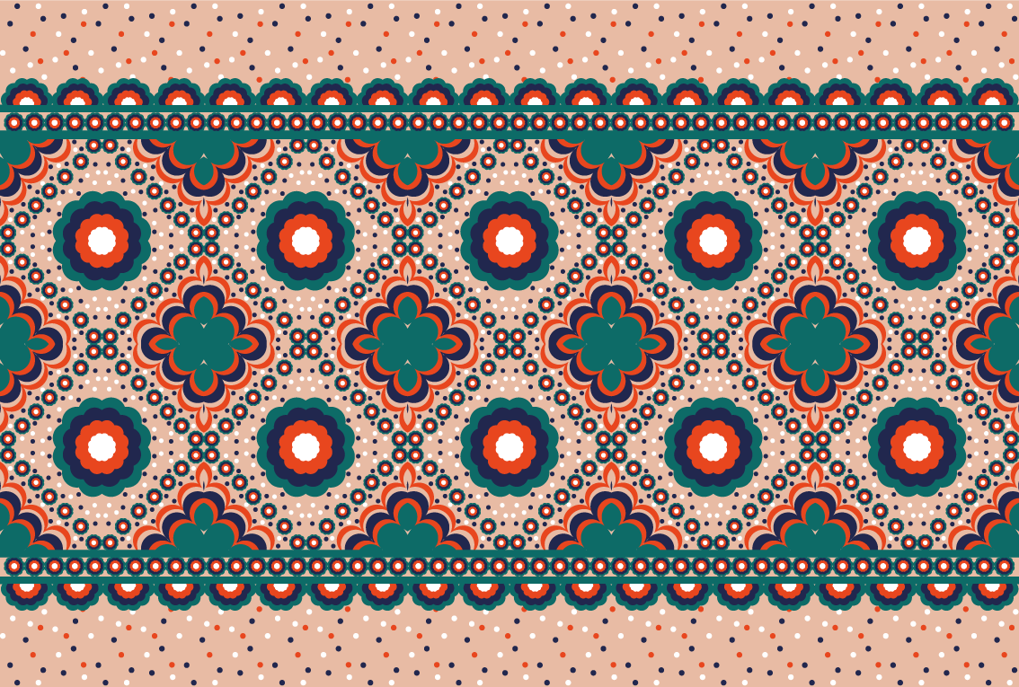 Etninis vinilinis kilimas drąsiu gėlių raštu - „Tenstickers“