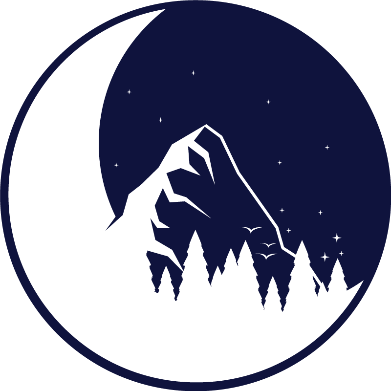 Kalnų mėnulio vaizdas gamtos vinilinis kilimas - „Tenstickers“