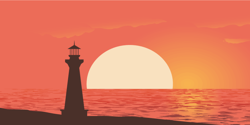 Pakrantės saulėlydžio vaizdas gamtos vinilinis kilimas - „Tenstickers“