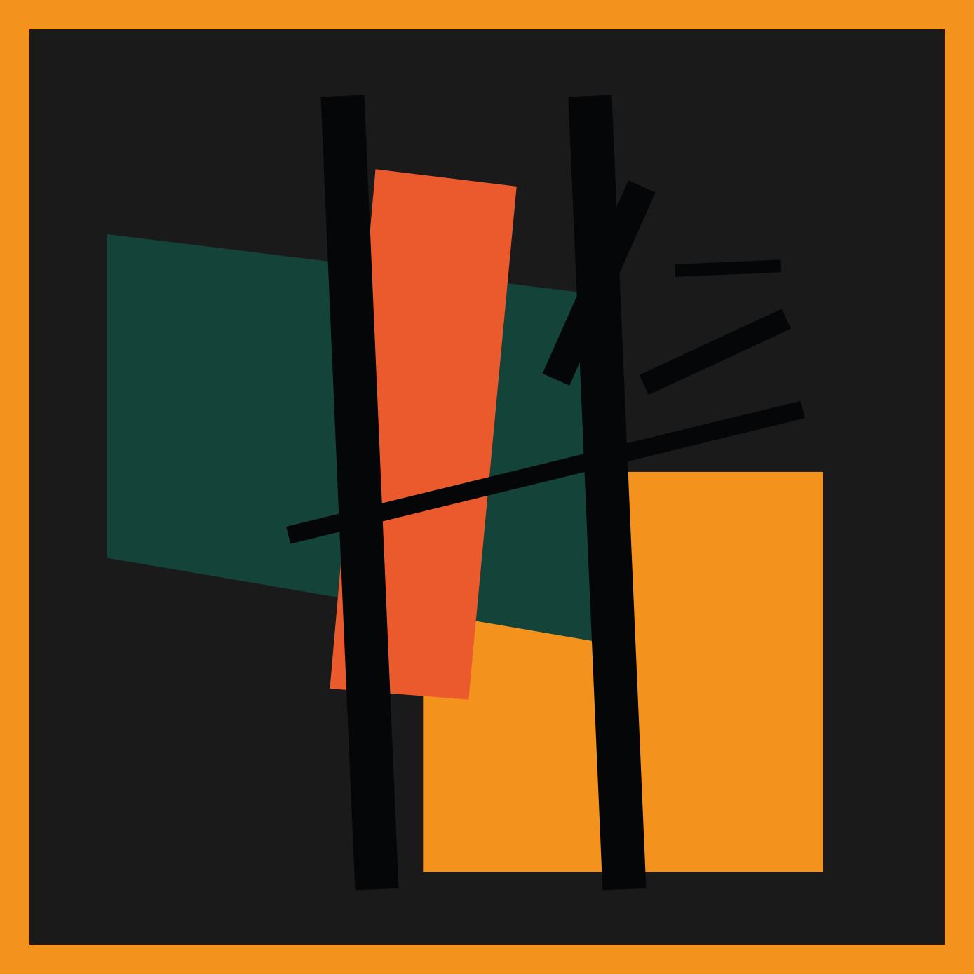 Abstrakčių spalvų segmentai modernus vinilinis kilimas - „Tenstickers“