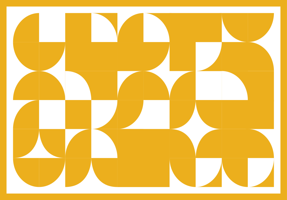 Ryškios geltonos formos geometriniai kilimas - „Tenstickers“