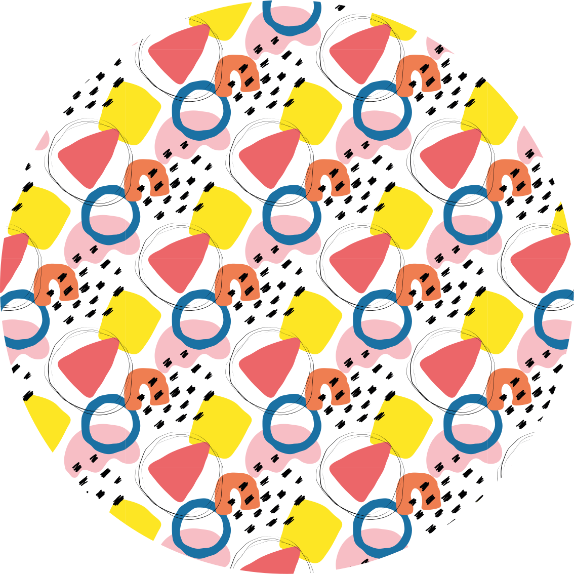 Ryškių formų išdėstymai minimalistinis kilima - „Tenstickers“