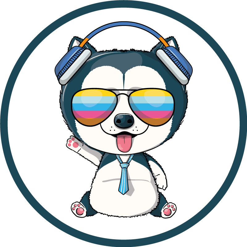 šaunus šuniuko personažas vaikų vinilinė kilimėlė - „Tenstickers“