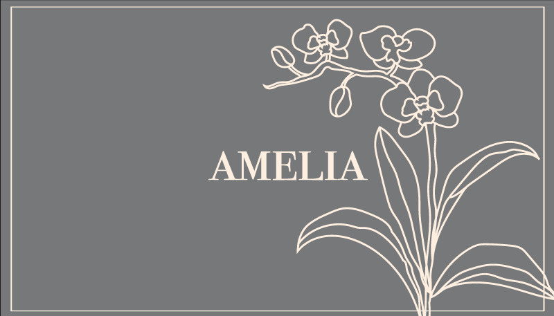 Elegantiška, personalizuota gėlė vinyl kilimėlis su vardu - „Tenstickers“