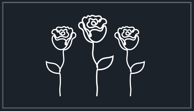 Minimalistinis rožių iliustracijos gėlių kilimas - „Tenstickers“