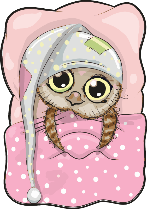 Miela mieganti pelėda vaikų vinilinė kilimėlė - „Tenstickers“