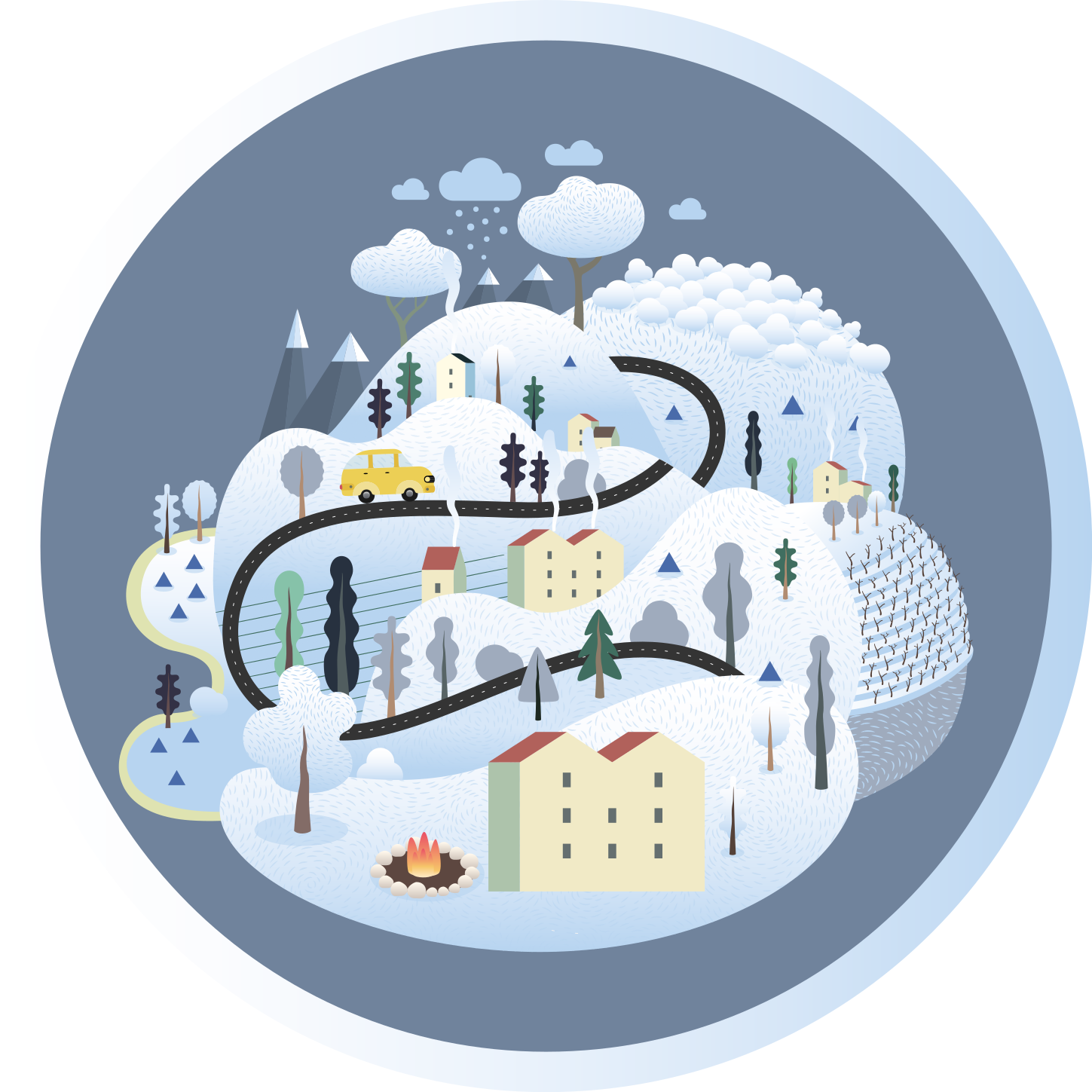 įnoringa kraštovaizdžio kelionė kelių kilimėliai - „Tenstickers“