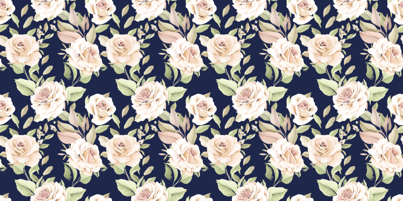 Elegantiškas gėlių komponentas gamtos vinilinis kilimas - „Tenstickers“