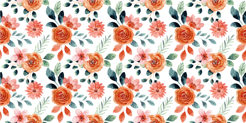 žavus botaninis motyvas gėlių rašto kilimėlis - „Tenstickers“