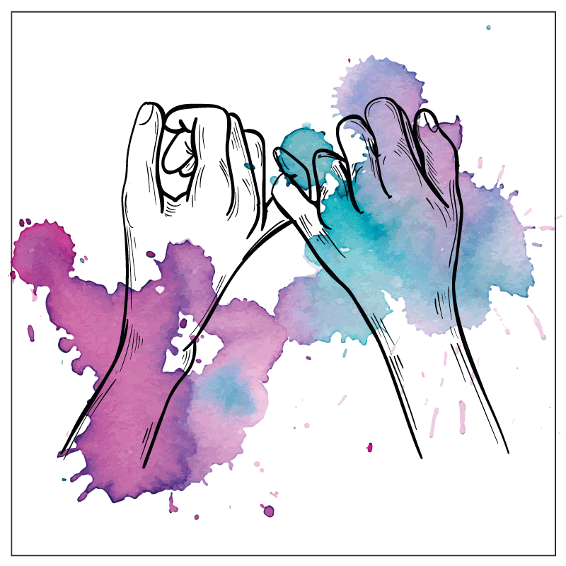 Mažylės rankos pažadas paaugliams vinilo kilimėlis - „Tenstickers“