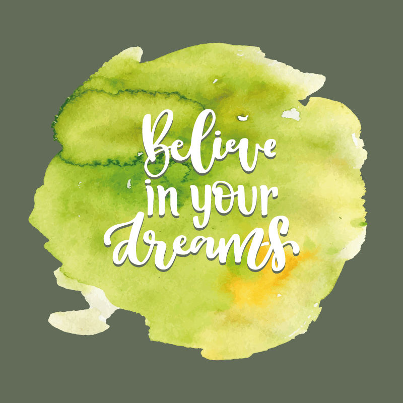 Pasitikėjimas siekiais vinilo kilimėlas su frazėmis - „Tenstickers“