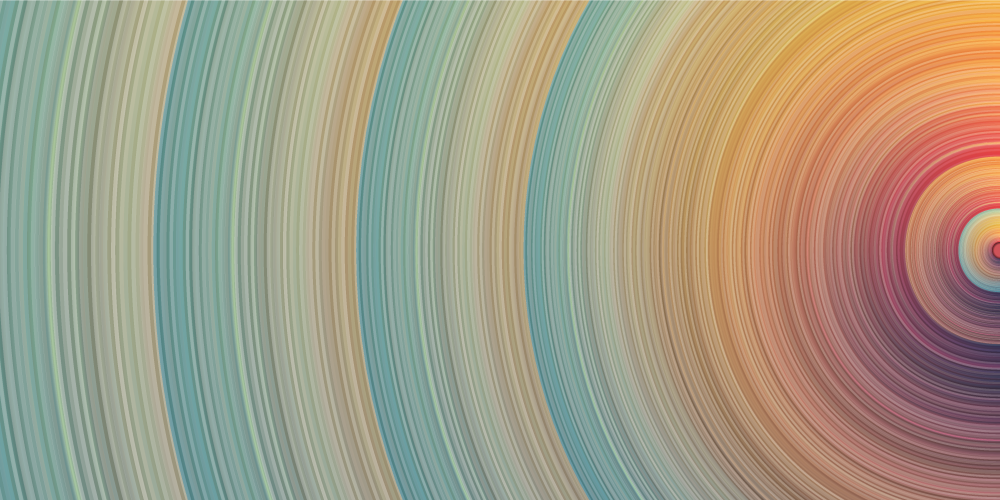 Spiralinės spalvų bangos minimalistinis kilima - „Tenstickers“