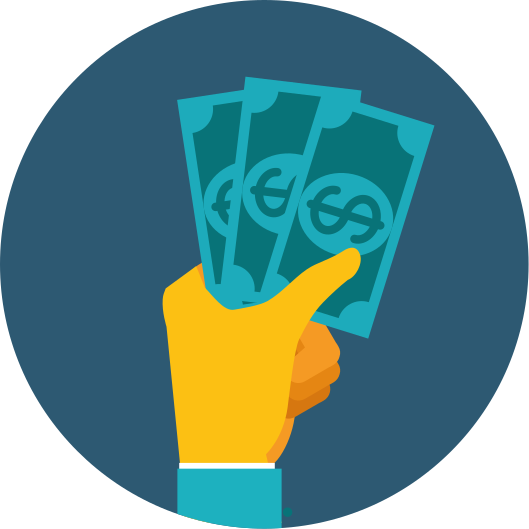 Rankoje laiko grynuosius pinigus vinilinis kilimėlis - „Tenstickers“