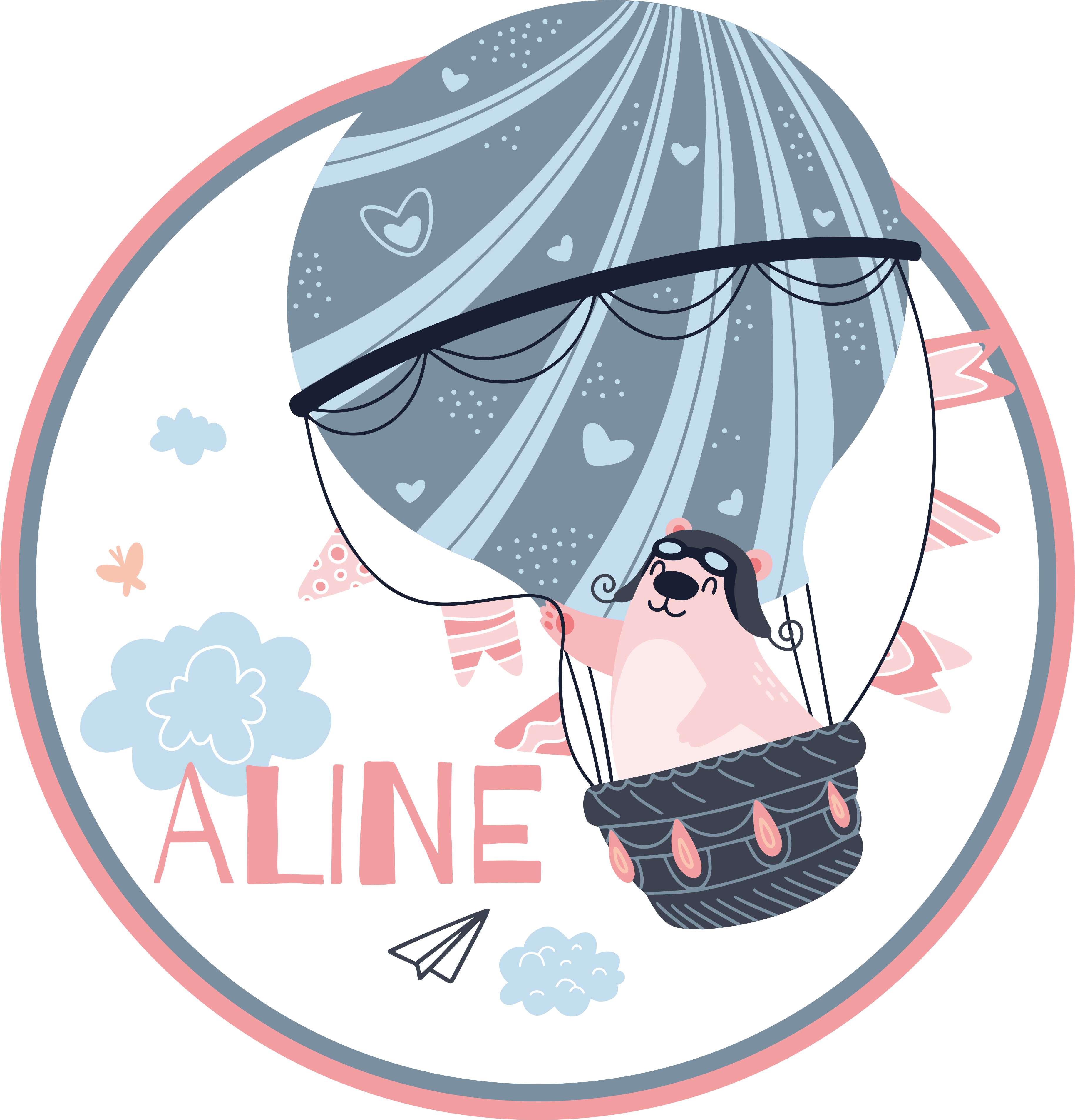 Karšto oro balionas vinyl kilimėlis su vardu - „Tenstickers“