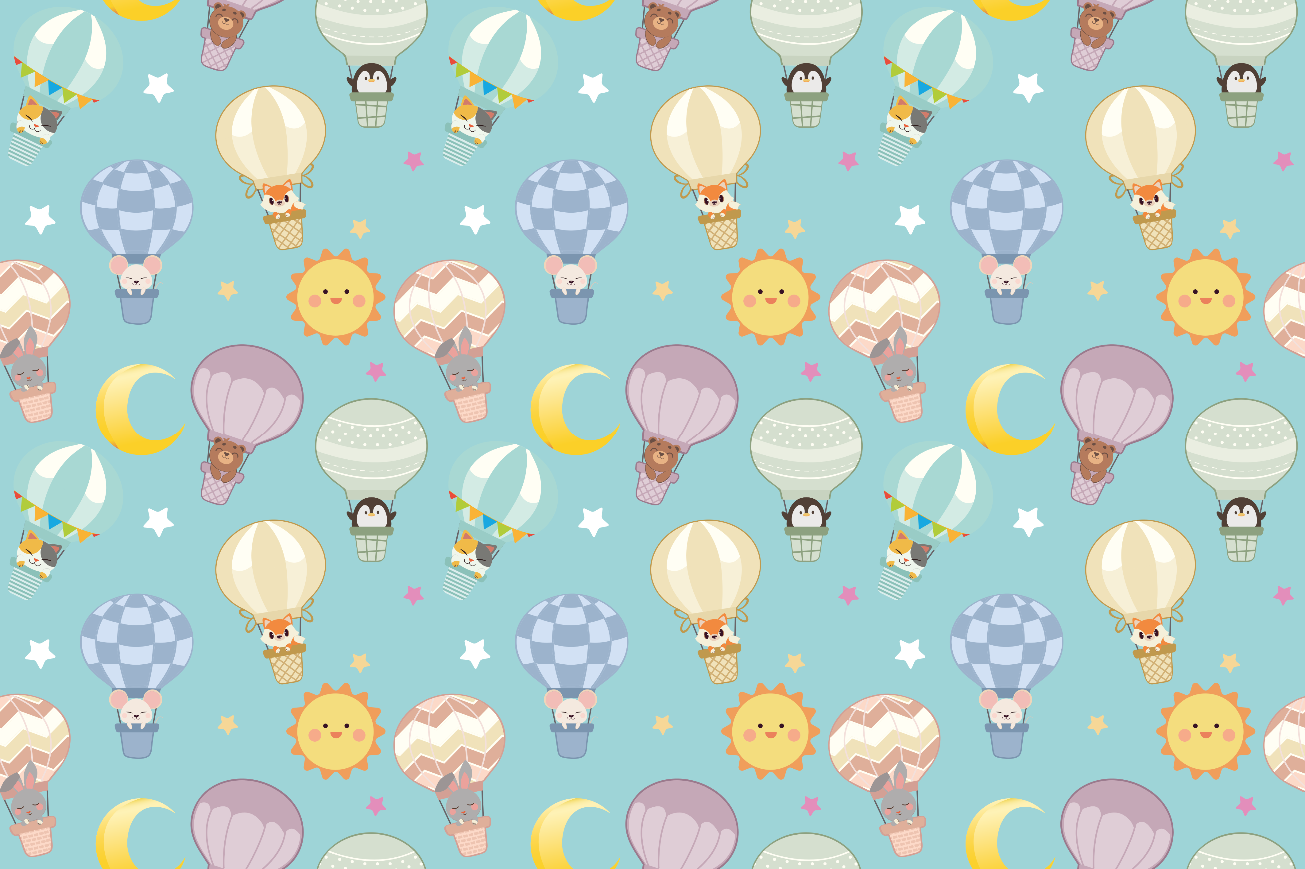 Kilimėlis vaiko kambariui su fantastiškais oro balionais - „Tenstickers“