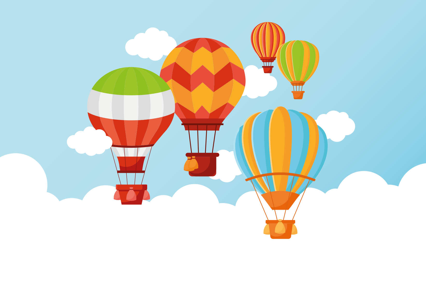 Spalvingi balionai ant dangaus vaikų vinilo stalo padekliukai - „Tenstickers“