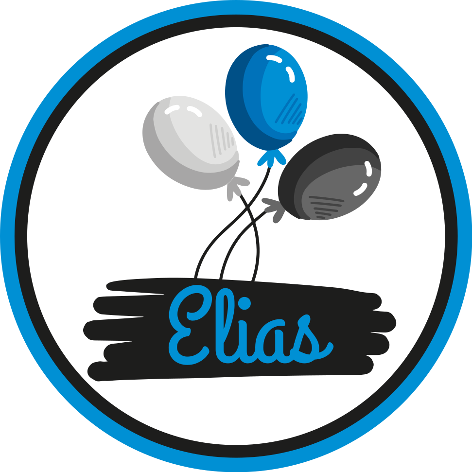 Personalizuoti pilki ir mėlyni balionai vinilinis kilimėlis - „Tenstickers“