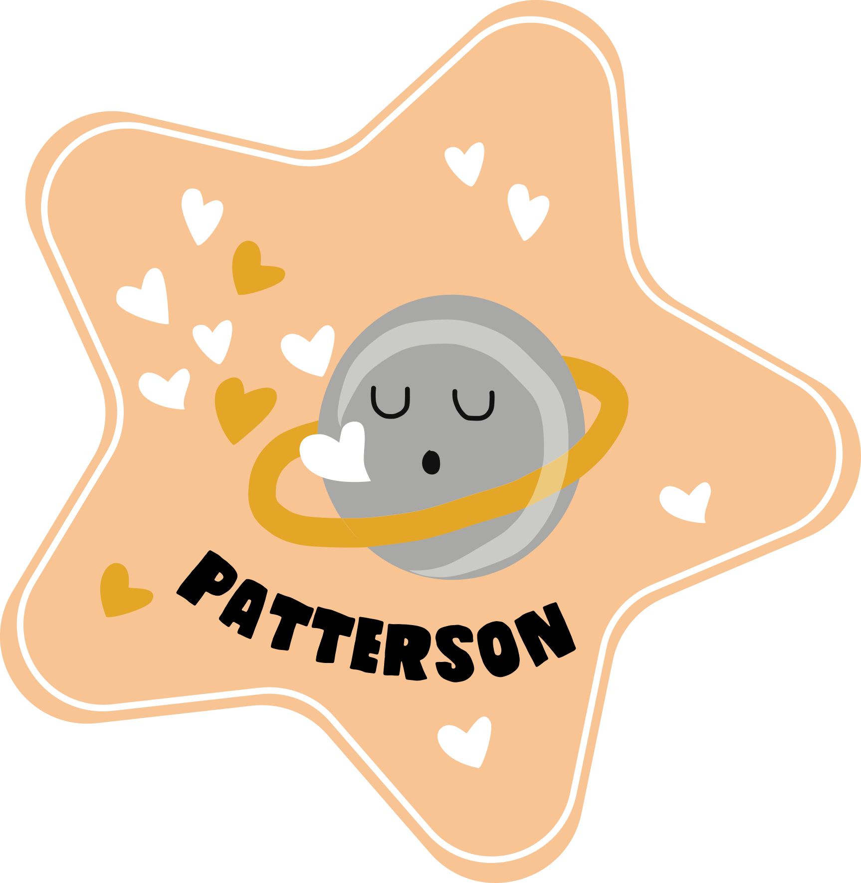 Pilkas mėnulis vinyl kilimėlis su vardu - „Tenstickers“