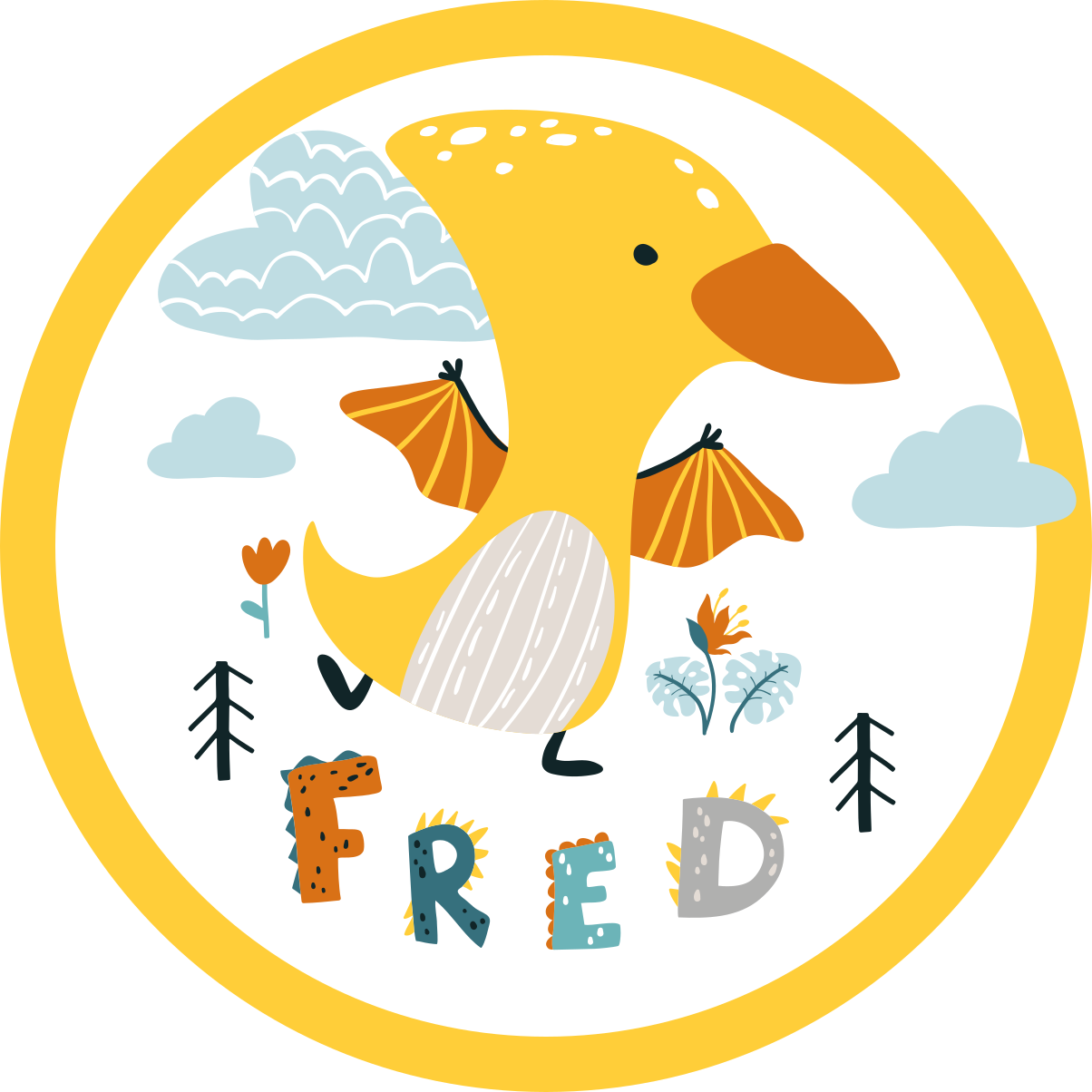 Dinozauro kūdikis vinyl kilimėlis su vardu - „Tenstickers“