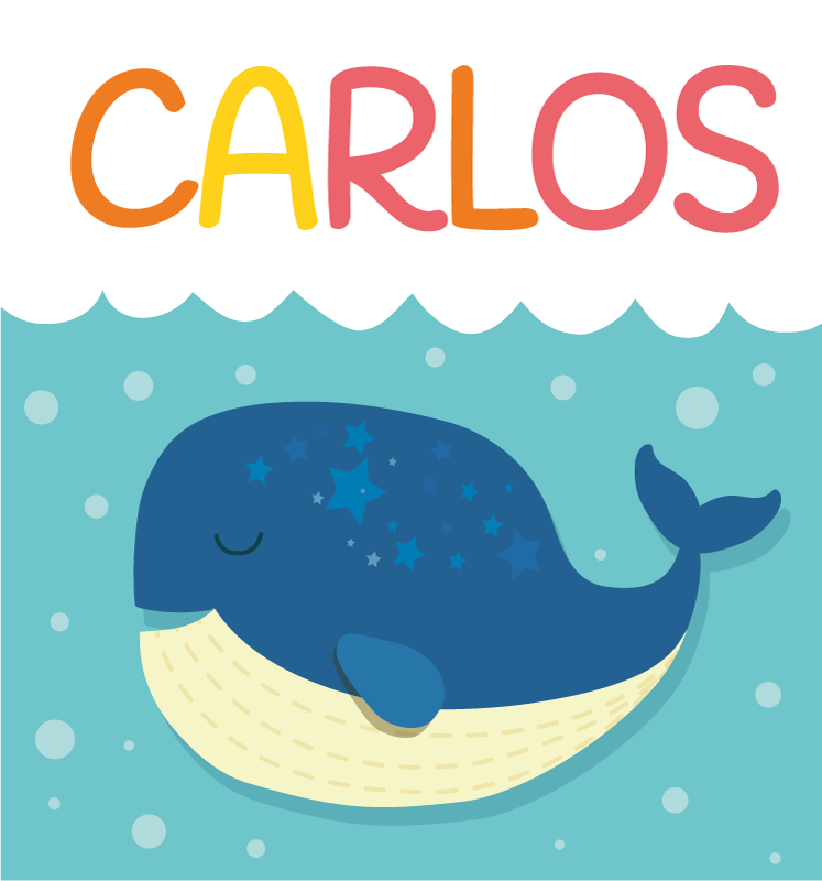 įnoringa banginių scena vinyl kilimėlis su vardu - „Tenstickers“