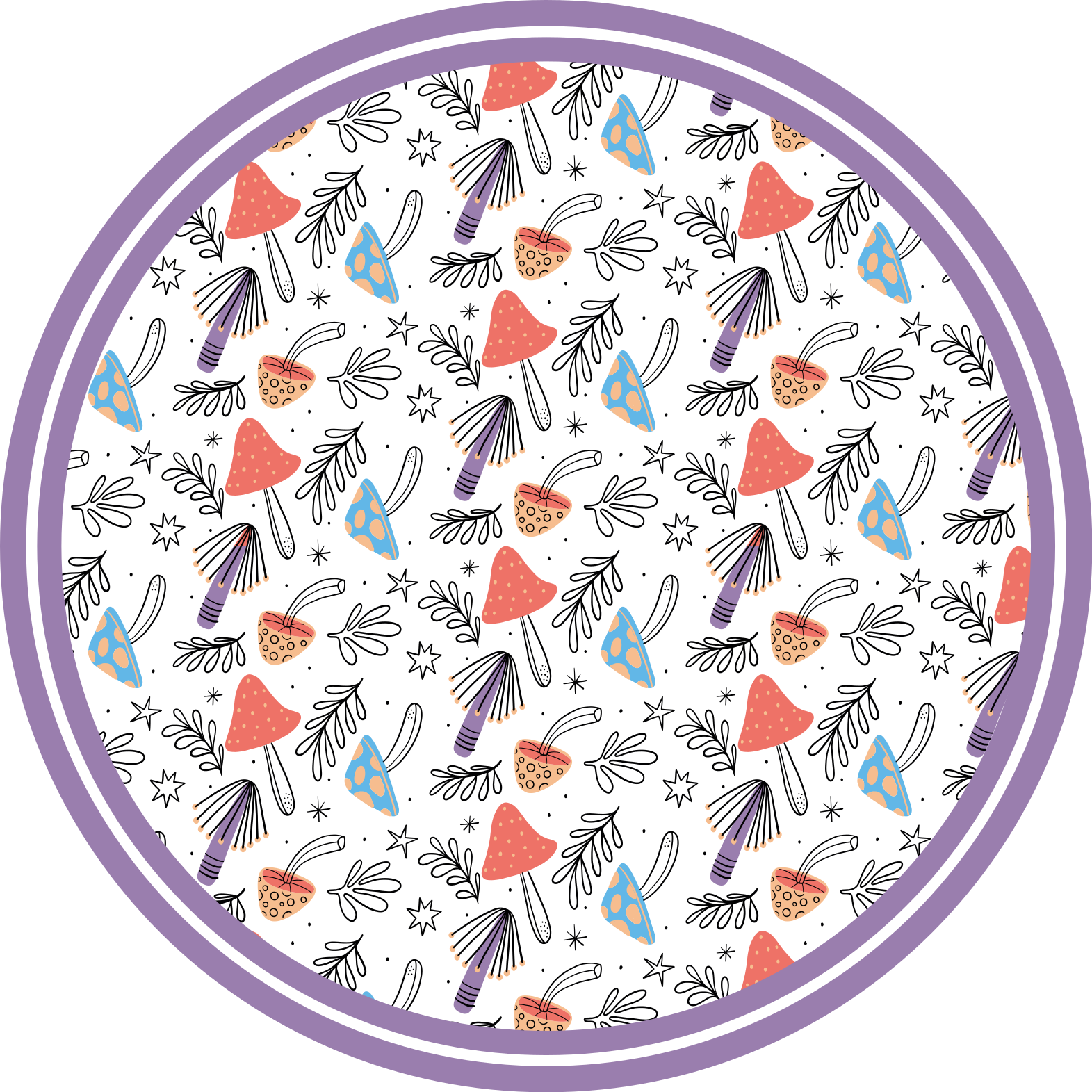 Dygsta spalvingi grybai gamtos vinilinis kilimas - „Tenstickers“