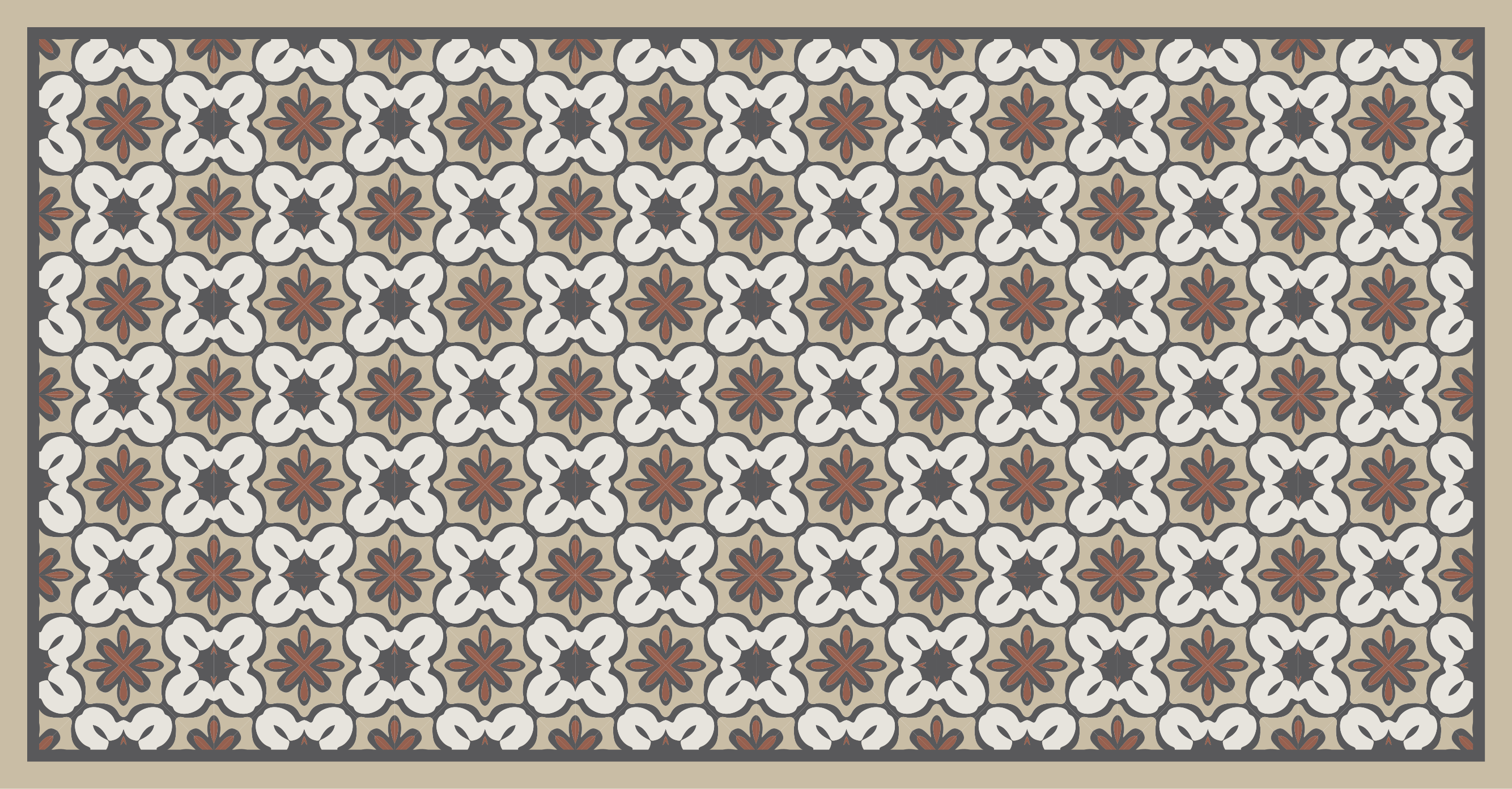 Hidraulinis rudos spalvos gracia stiliaus plytelių kilimas - „Tenstickers“