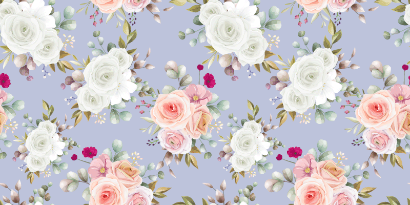 Elegantiški rožių raštai gėlių rašto kilimėlis - „Tenstickers“