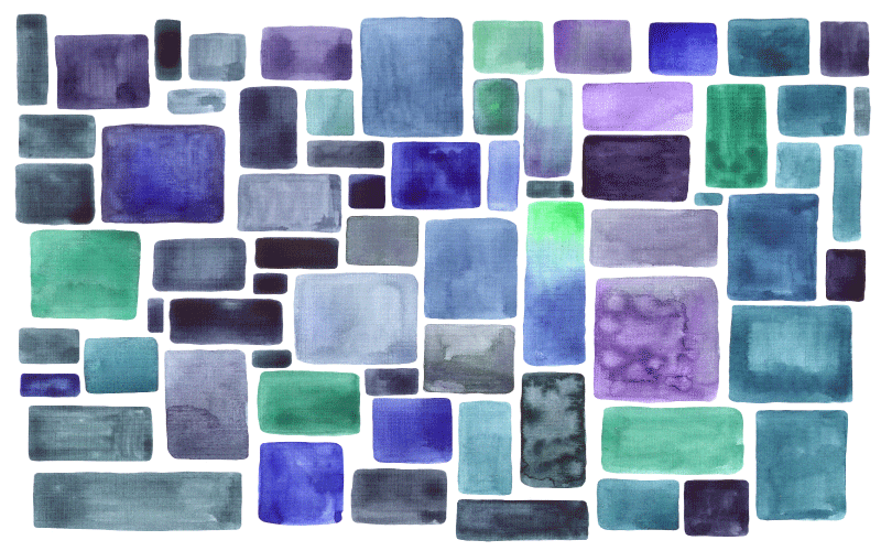 Mėlynų atspalvių blokinis raštas vinilo kilimas - „Tenstickers“