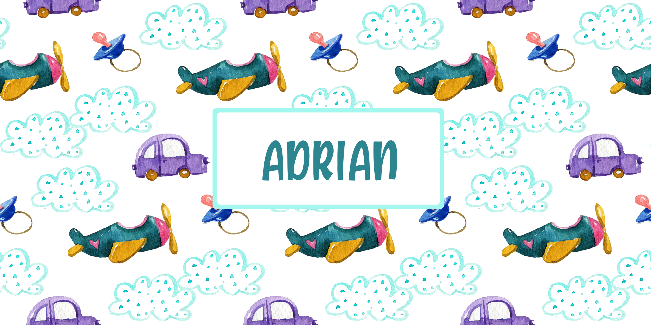 įnoringa lėktuvo tema vinyl kilimėlis su vardu - „Tenstickers“