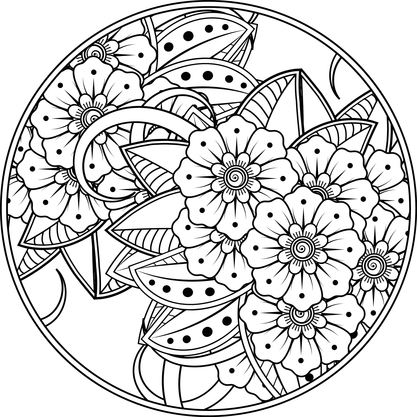 Gėlių mandalų stilius mandala kilimėlis - „Tenstickers“