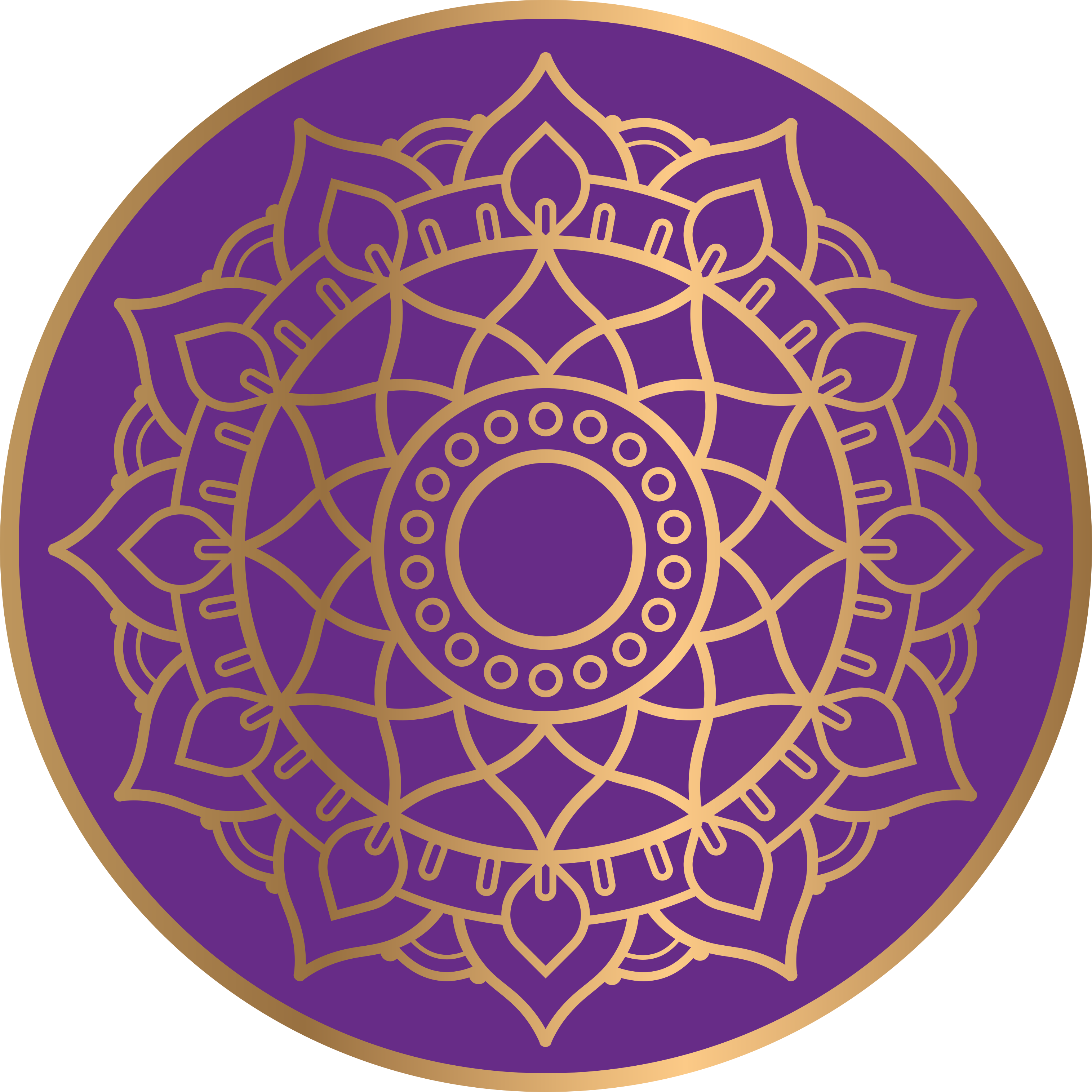 Violetinis ir auksinis motyvas mandala kilimėlis - „Tenstickers“