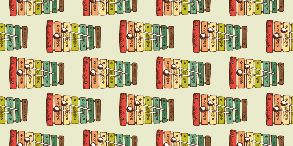 Spalvingas ksilofono raštas paaugliams vinilo kilimėlis - „Tenstickers“