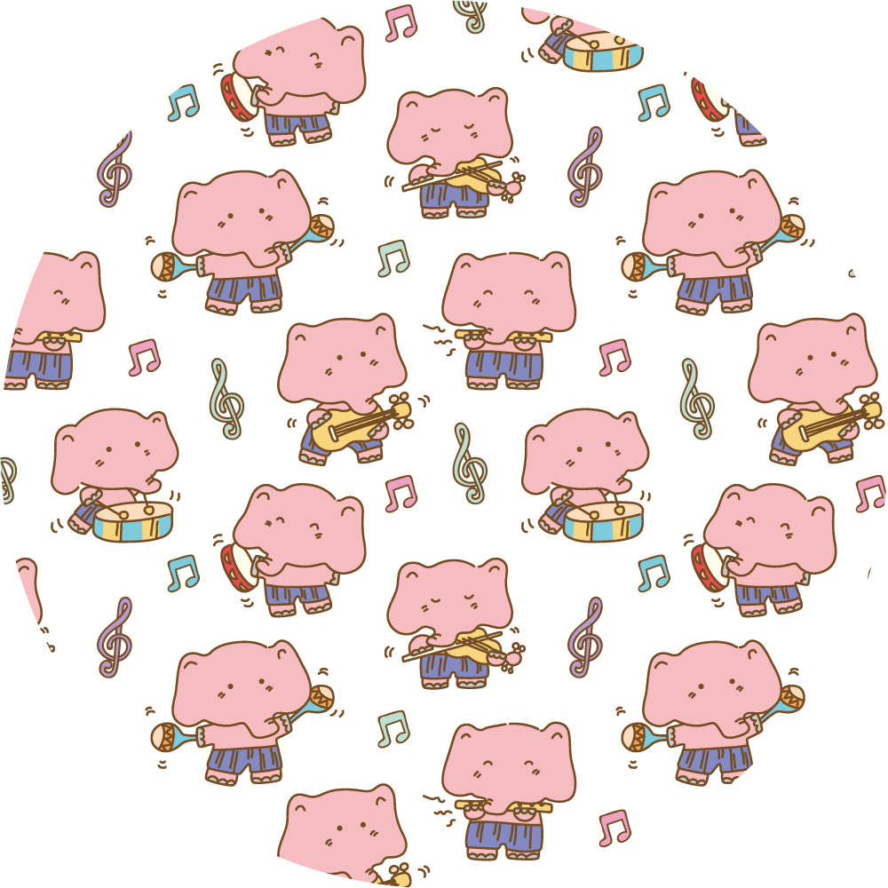 Muzikinis dramblio linksmybės gyvūnų vinilo kilimėlis - „Tenstickers“