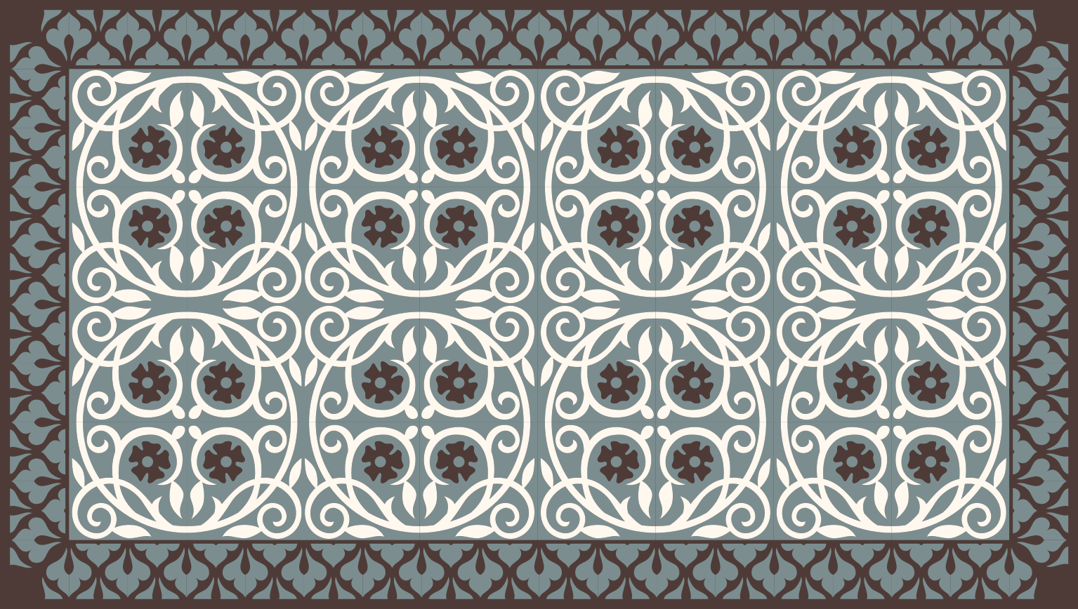 Gėlių elementų kompozicija vonios kambario vinilo kilimėlis - „Tenstickers“