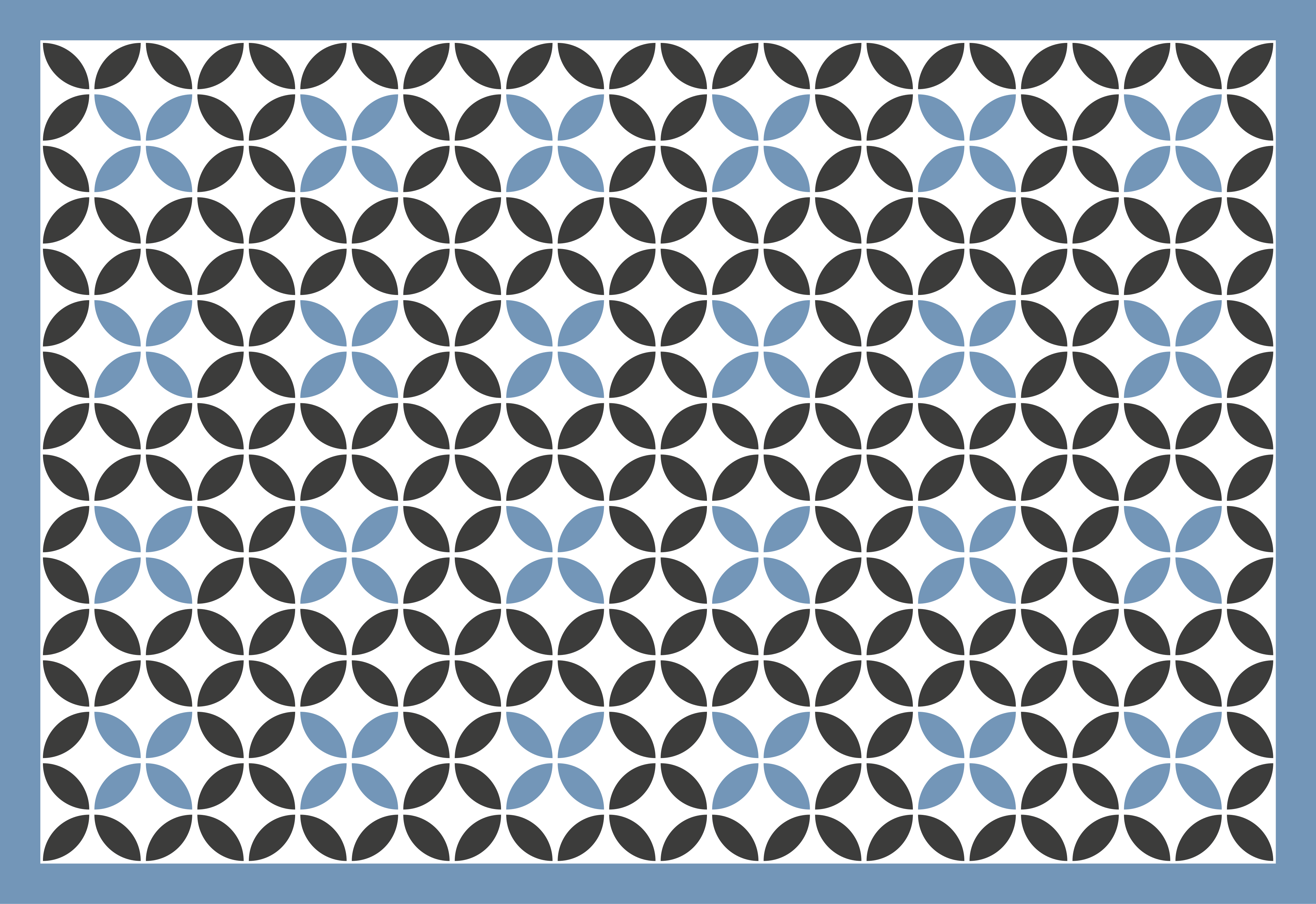 Perdangos mėlynas apskritas raštas geometriniai kilimas - „Tenstickers“