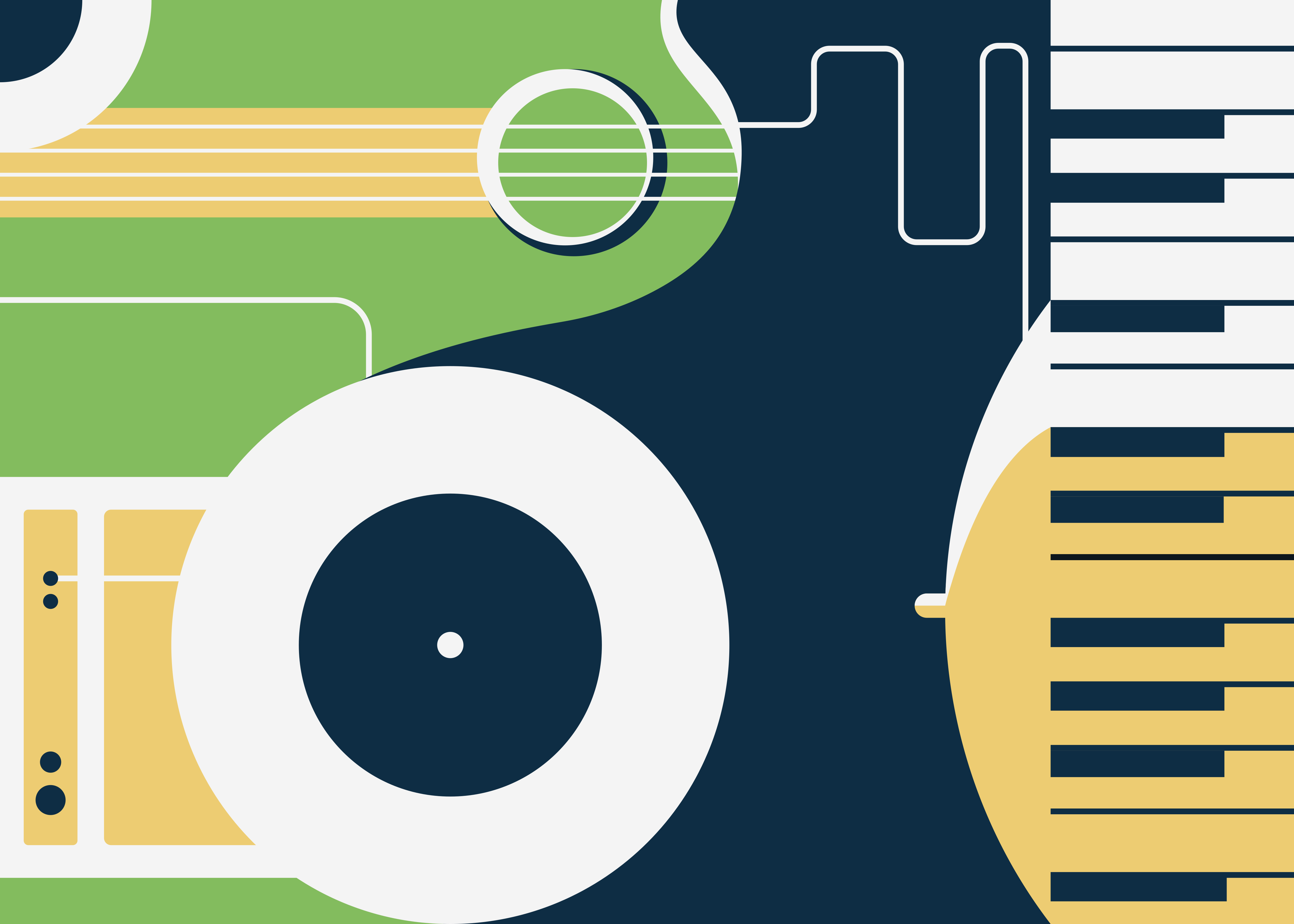 Muzikos instrumento motyvas stačiakampis viniliniai kilimas - „Tenstickers“