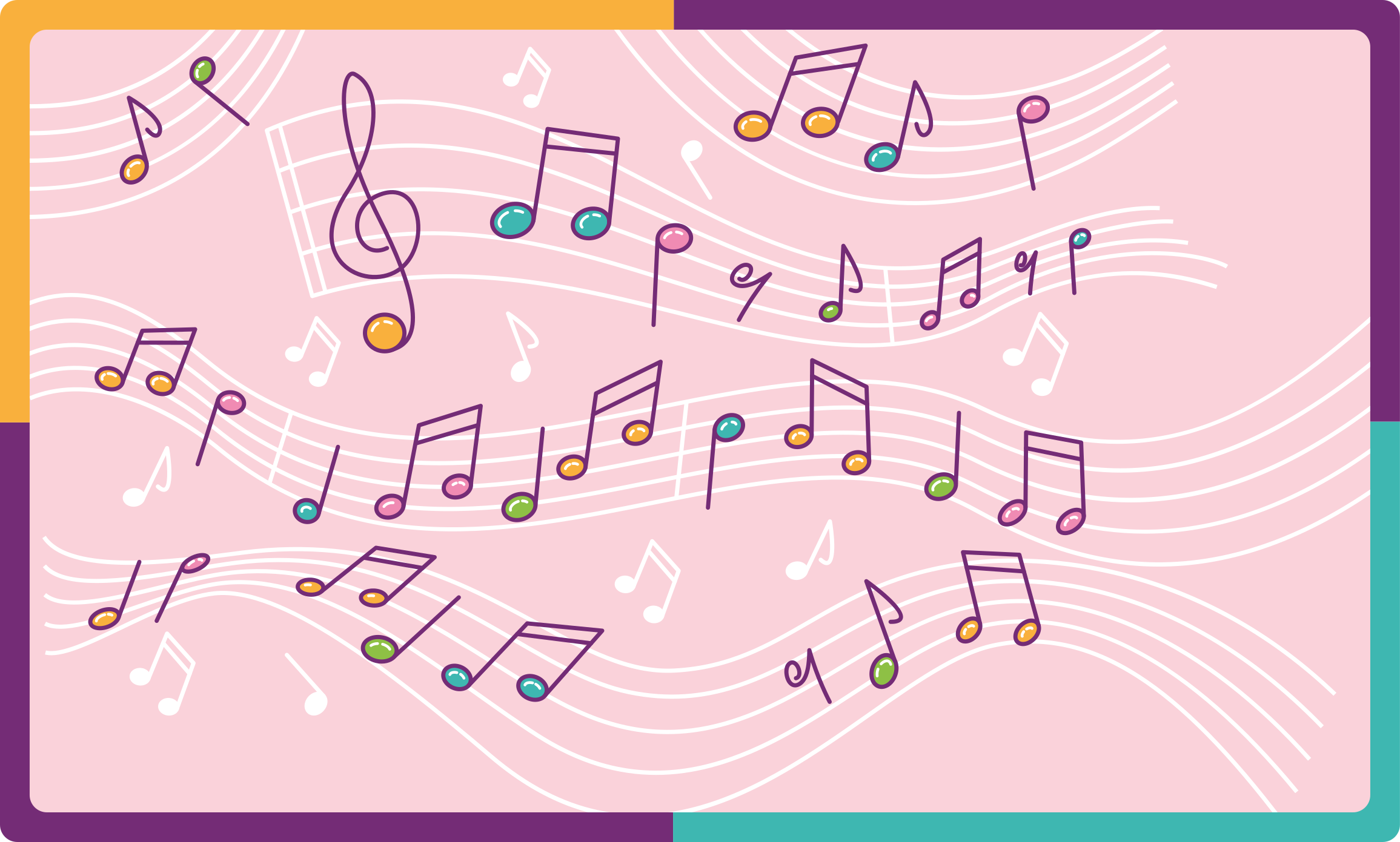 Melodinių natų srautas paaugliams vinilo kilimėlis - „Tenstickers“