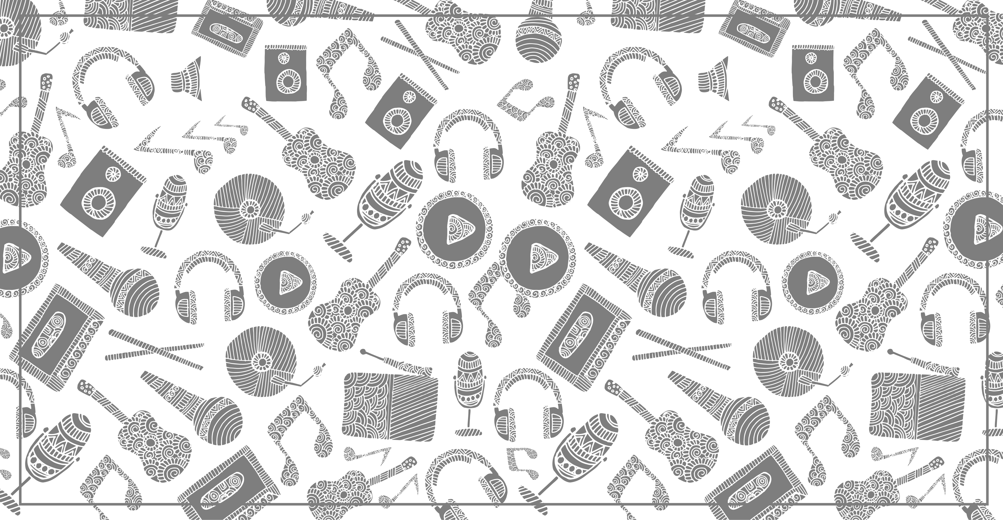 Muzikos elementų raštas vinilinis kilimėlis - „Tenstickers“