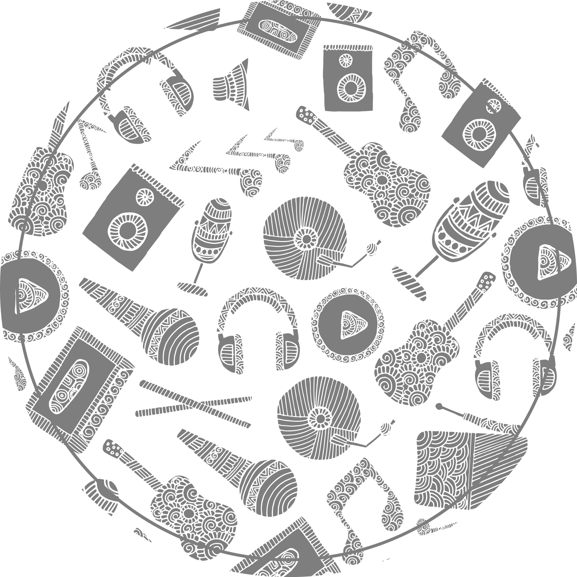 Muzikos instrumentų raštai vinilinis kilimėlis - „Tenstickers“