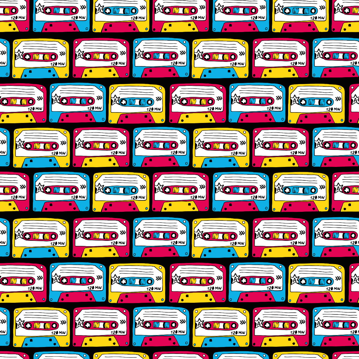 Tekstūrinis vinilinis kilimas retro garso kasetės - „Tenstickers“