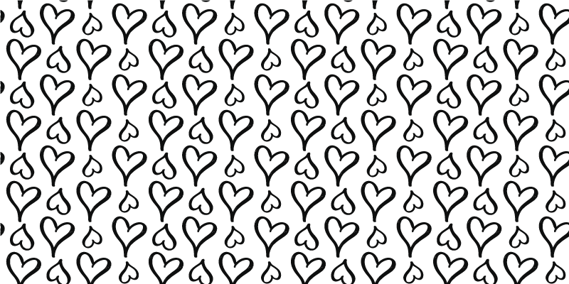Tekstūrinis vinilinis kilimas su juodų širdelių raštu - „Tenstickers“