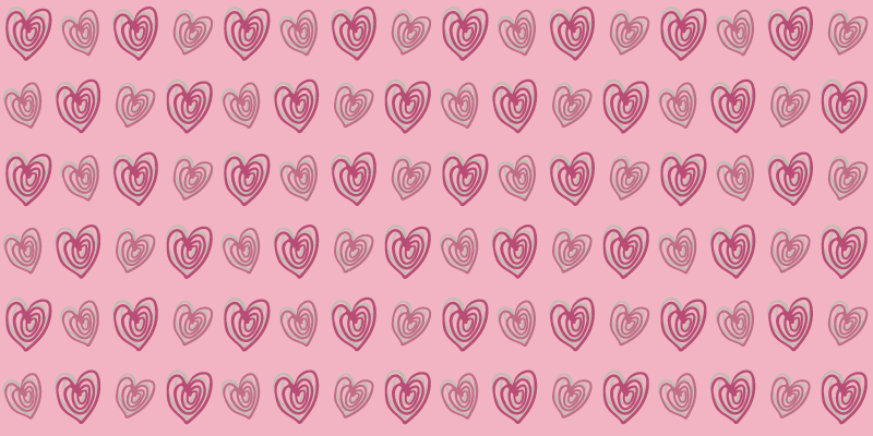 Doodle hearts rožinio rašto stačiakampis kilimas - „Tenstickers“