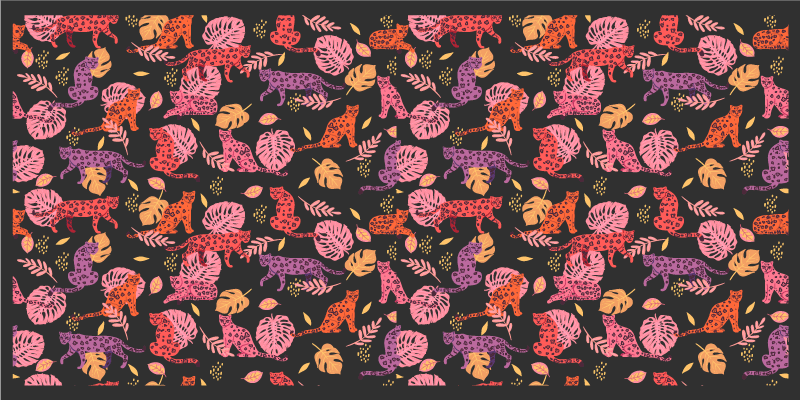 Tamsus atogrąžų botaninis leopardinis gyvūnų kilimas - „Tenstickers“