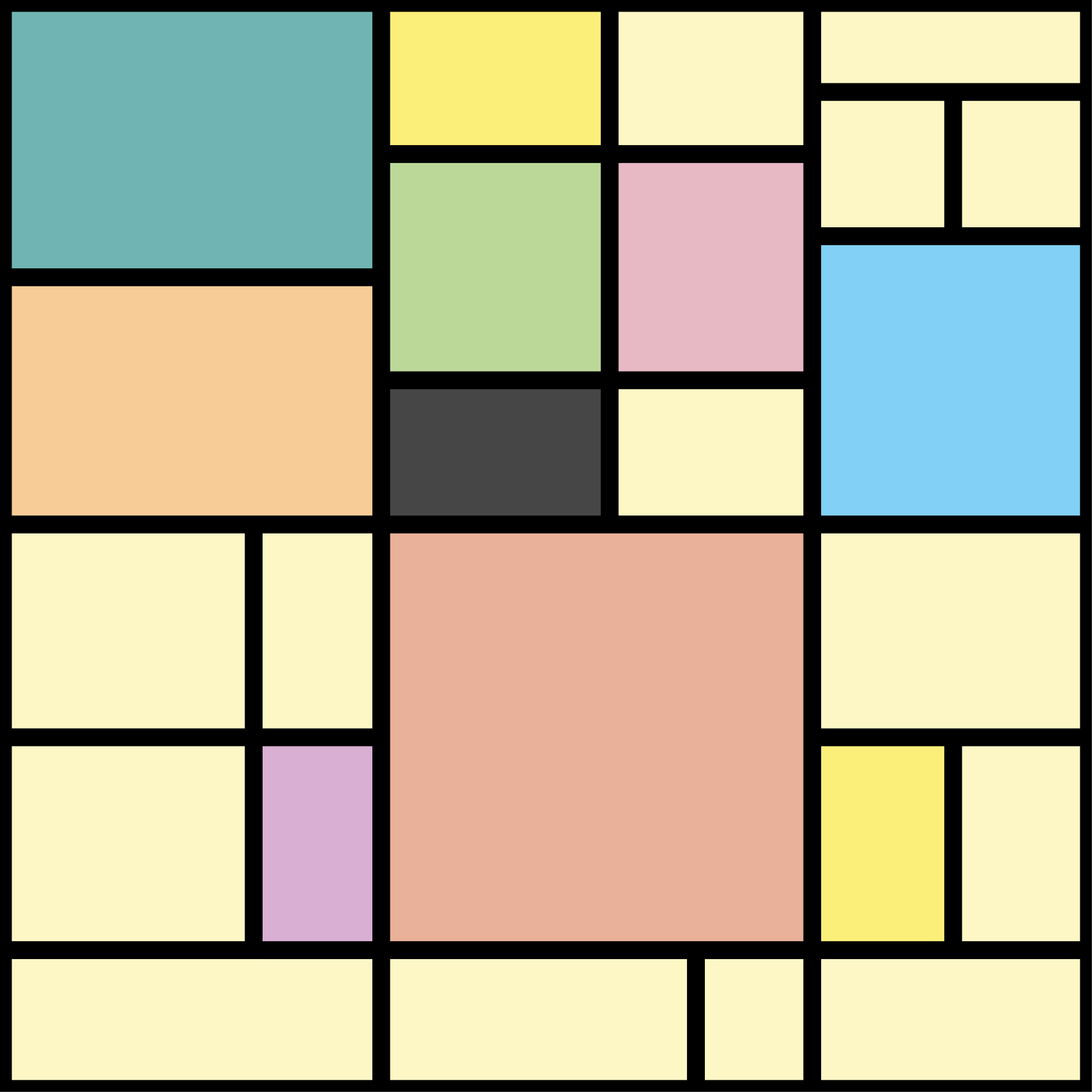 Kratinys pastelinių spalvų blokų kvadratinis vinilo kilimas - „Tenstickers“