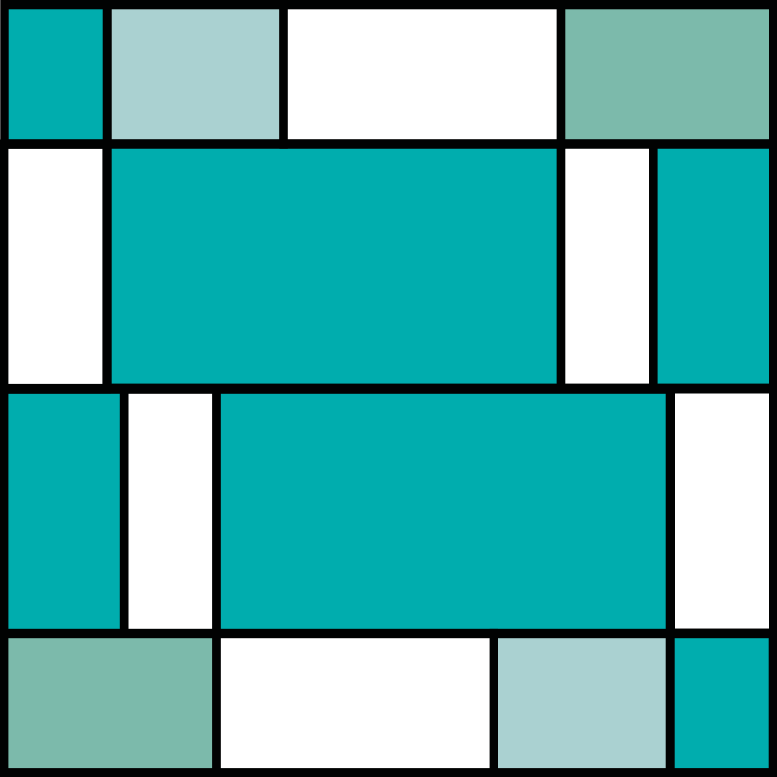 Mėlynos mondrian plytelės geometriniai kilimas - „Tenstickers“