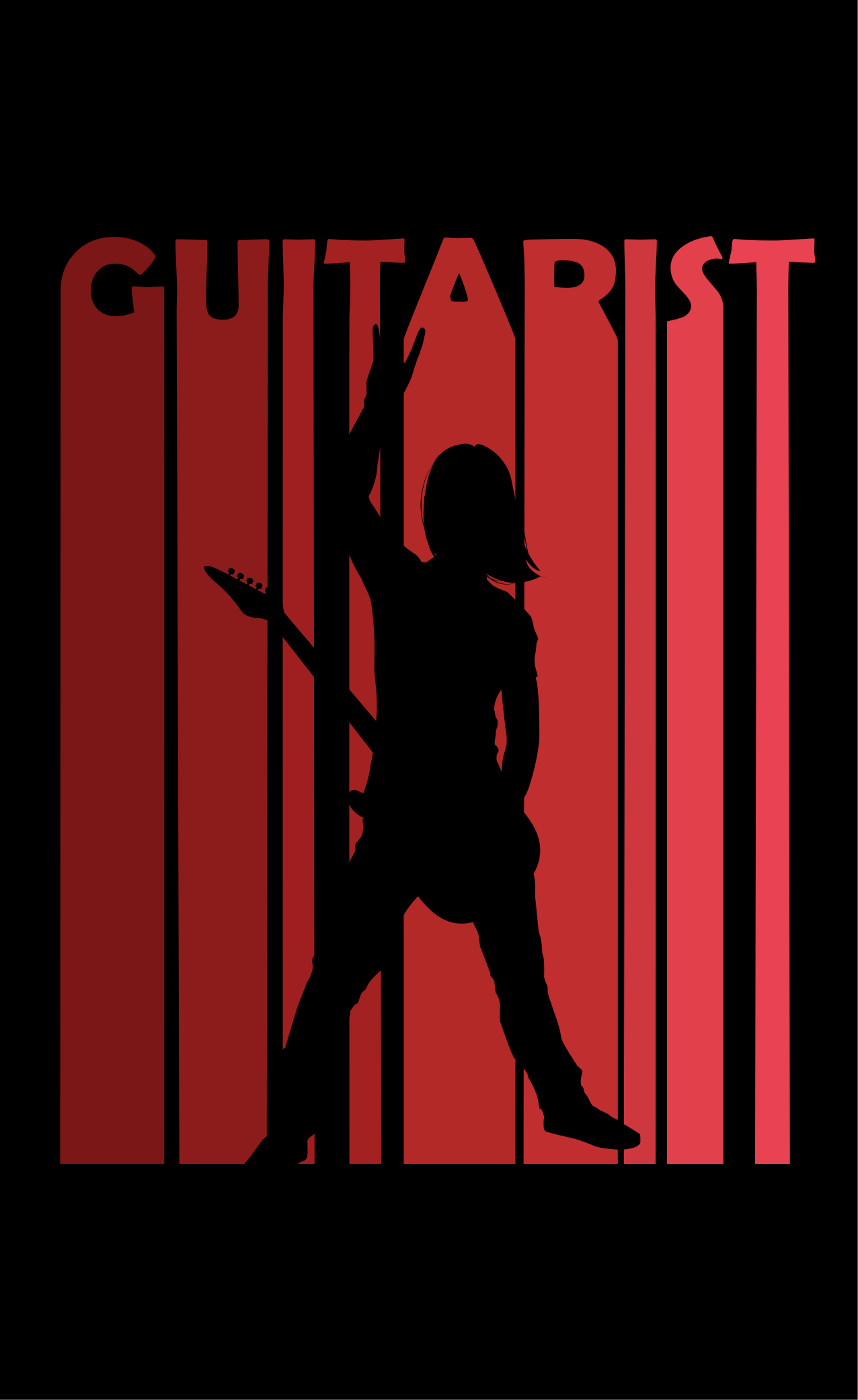 Gitaristo siluetas tekstūrinis vinilinis kilima - „Tenstickers“