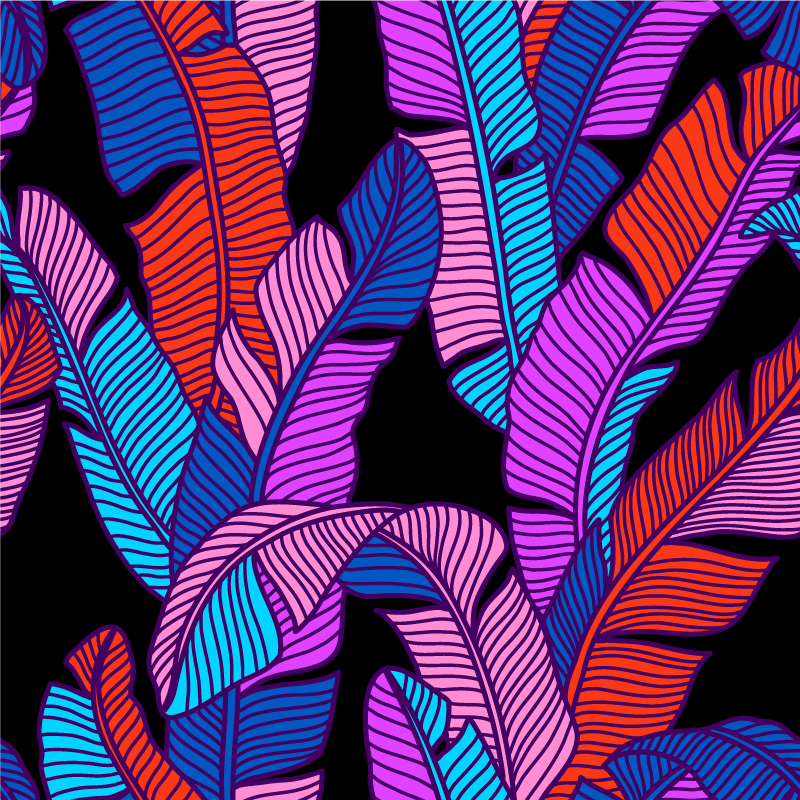 Ryškūs lapų raštai gėlių rašto kilimėlis - „Tenstickers“