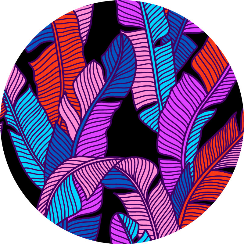 Gyvi lapų elementai gėlių rašto kilimėlis - „Tenstickers“