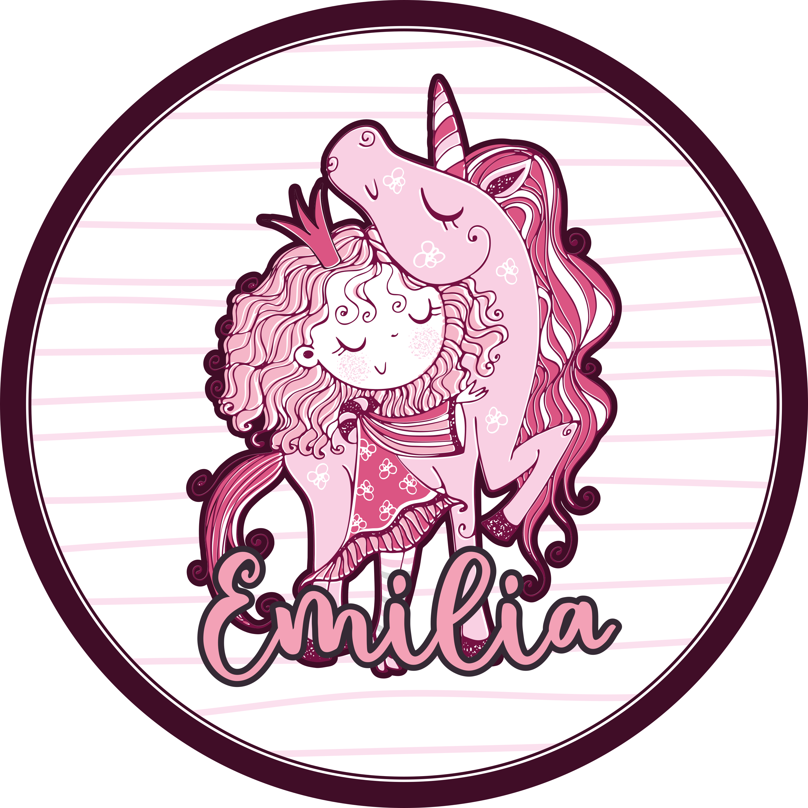 Mielas vienaragių duetas vinyl kilimėlis su vardu - „Tenstickers“