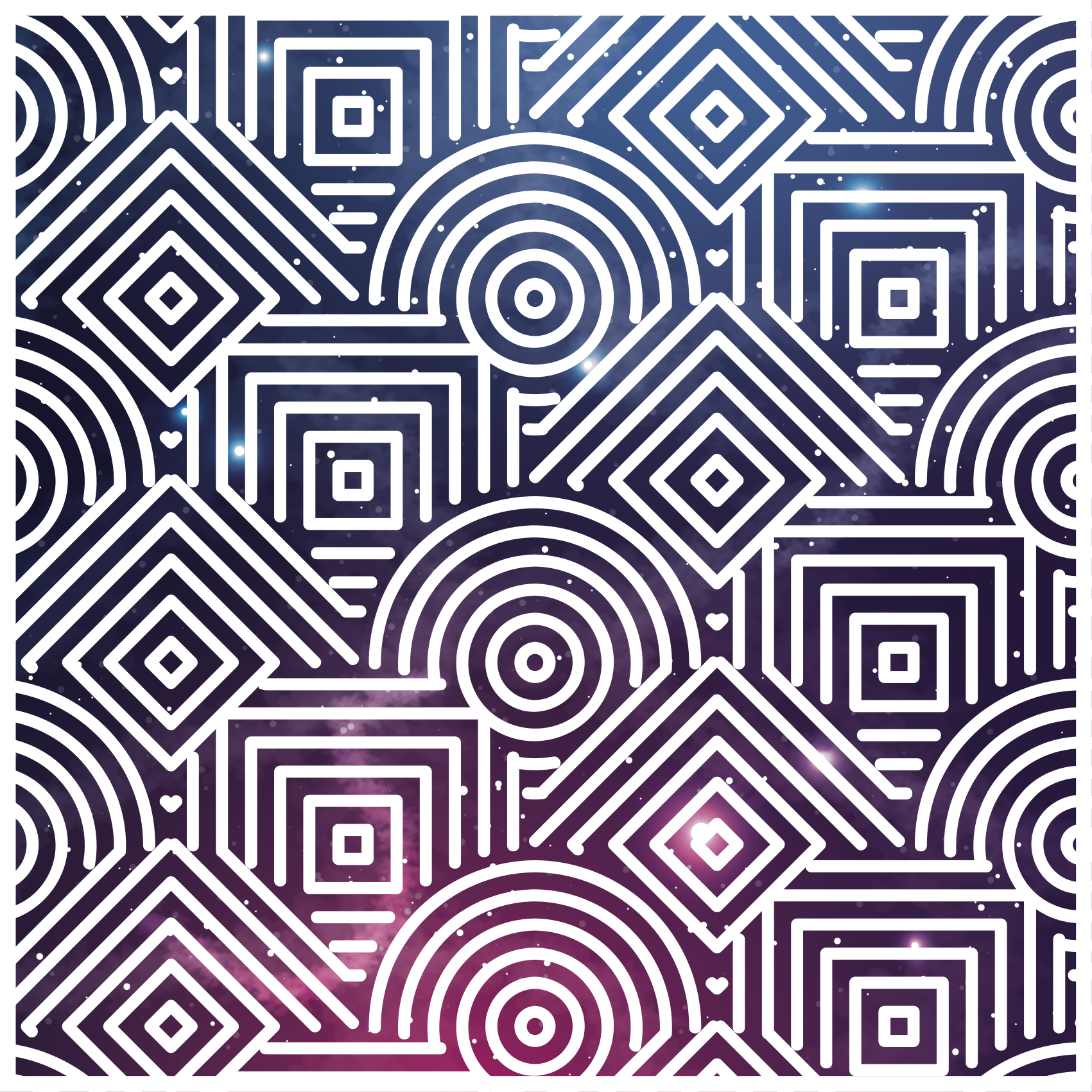 Sudėtingi apvalūs ir kvadratiniai geometriniai kilimas - „Tenstickers“